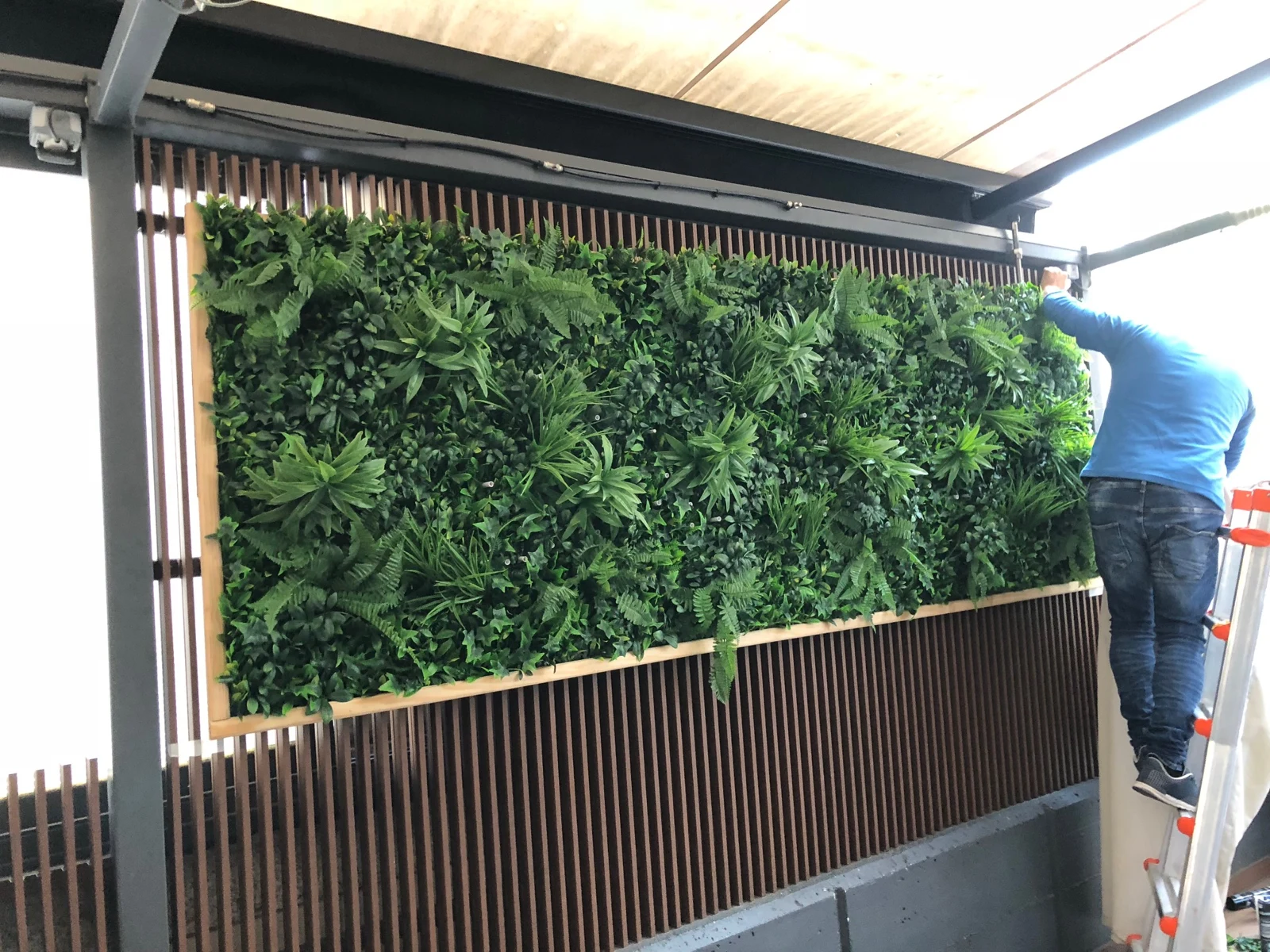 Colocación del panel de jardín vertical