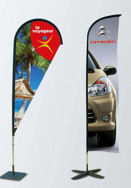 Banderolas o Fly banners, de gota y vela