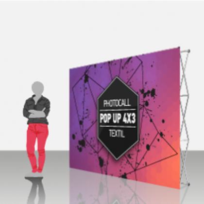 Photocall textil extensible 4x3, pop-up