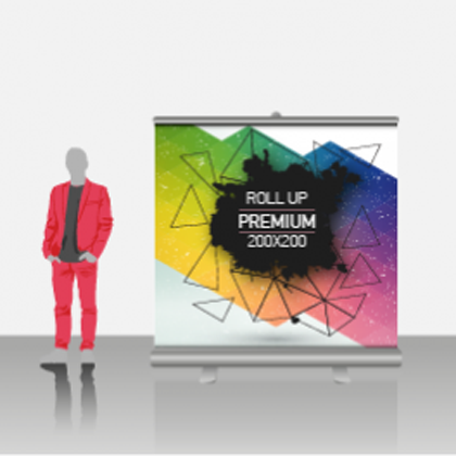 Expositor publicitario roll-up 200x200 cm