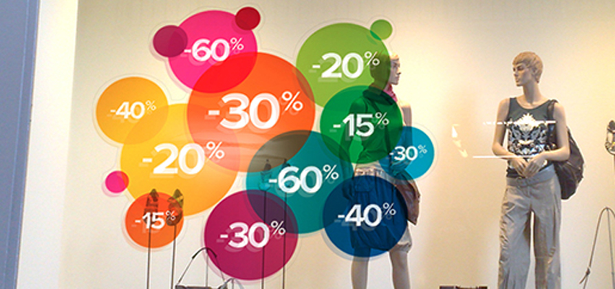 Vinilo adhesivo removible para escaparates